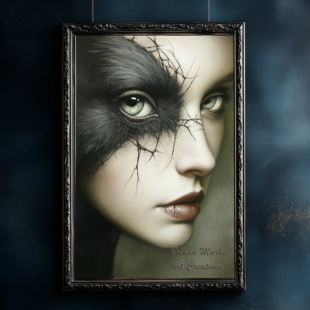 Ravens Eye 1  9x12 frame size matted print Direct From Artist